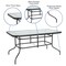 Flash Furniture 5PC Patio Set-55" Glass Table, 4 Black Chairs TLH-089REC-303CBK4-GG - alternate 8